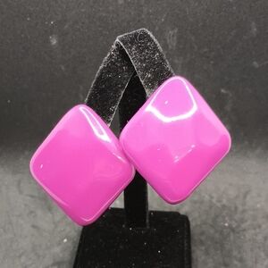 Bold Purple Pink Geometric Earrings